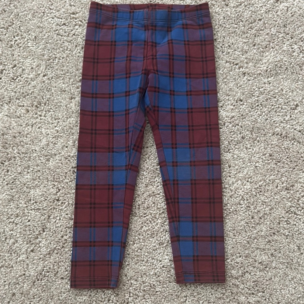Tea Collection Plaid Kids Leggings - Red and Blue